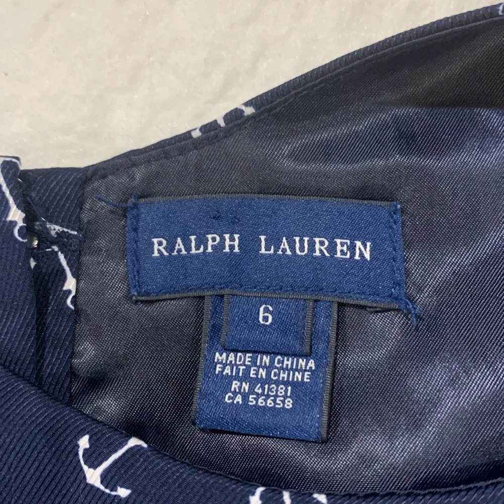 Ralph Lauren anchor print navy sleeveless dress - size 6